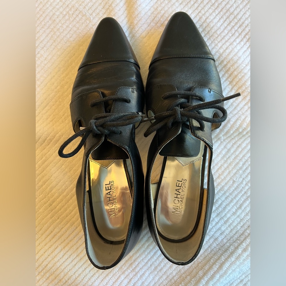 Michael Kors Black Leather Oxford Shoes